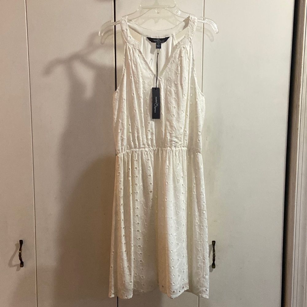 NWT Market & Spruce White Eyelet Lace Dress